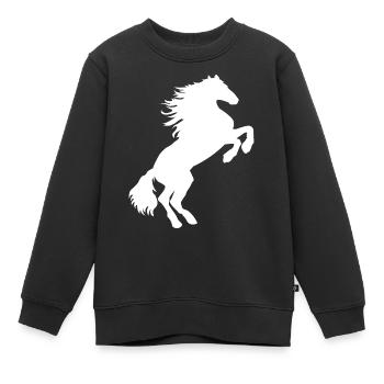 Cheval blanc moisi - Chevaux T shirt & sweat à capuche - Sweat Premium enfant bio - noir - Devant - AI Model Kid Female (0cm)