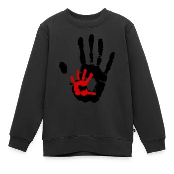 Handprint petit et grand - mains - main - famili - Sweat Premium enfant bio - noir - Devant - AI Model Kid Female (0cm)