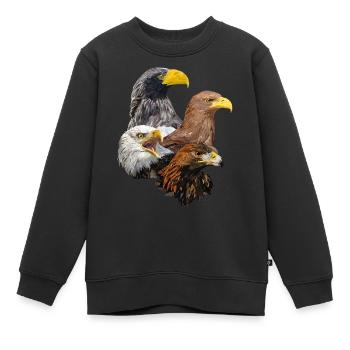Raubvögel - Kinder Premium Organic Sweatshirt - Schwarz - Vorne - AI Model Kid Female (0cm)