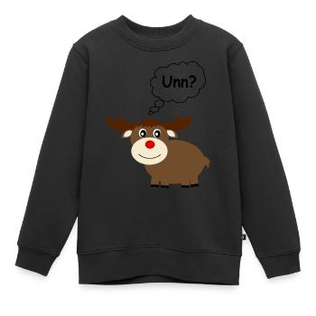 Saarländisch Dialekt unn? Elche Rentier Weihnachte - Kinder Premium Organic Sweatshirt - Schwarz - Vorne - AI Model Kid Female (0cm)