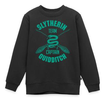 Harry Potter Slytherin Team Captain Quidditch - Kids Premium Organic Sweatshirt - black - Front - AI Model Kid Female (0cm)