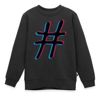 3D Effekt Hashtag - Kinder Premium Organic Sweatshirt - Schwarz - Vorne - AI Model Kid Female (0cm)