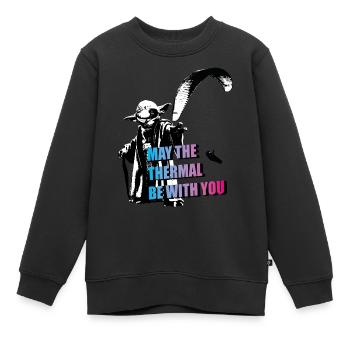 May the thermal be with you Gleitschirm Paraglider - Kinder Premium Organic Sweatshirt - Schwarz - Vorne - AI Model Kid Female (0cm)