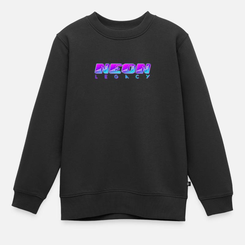 Neon Legacy Synthwave - Kids Premium Organic Sweatshirt - black