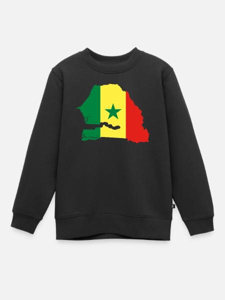 Sénégal carte drapeau drapeau - Sweat Premium enfant bio - noir