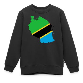 Drapeau tanzanie carte drapeau - Sweat Premium enfant bio - noir - Devant - AI Model Kid Female (0cm)