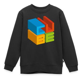 CUBE 3D - Sweat Premium enfant bio - noir - Devant - AI Model Kid Female (0cm)