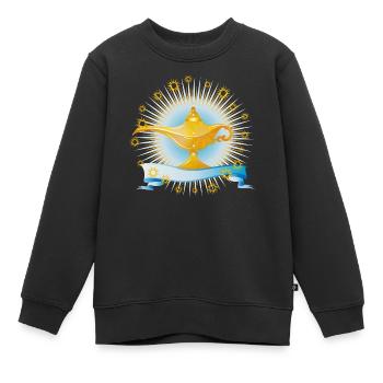 lampe magique orientale dorée et rayonnante - Sweat Premium enfant bio - noir - Devant - AI Model Kid Female (0cm)