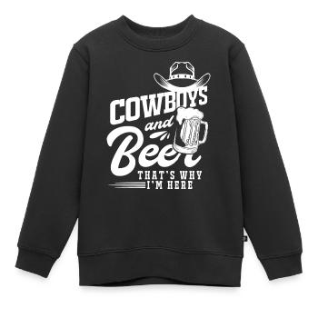 Cowboy - Kinder Premium Organic Sweatshirt - Schwarz - Vorne - AI Model Kid Female (0cm)