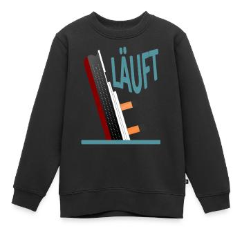 Läuft-Titanic-Version 2 - Kinder Premium Organic Sweatshirt - Schwarz - Vorne - AI Model Kid Female (0cm)
