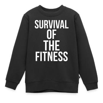 Survival of the Fitness //Funny - Kids Premium Organic Sweatshirt - black - Front - AI Model Kid Female (0cm)