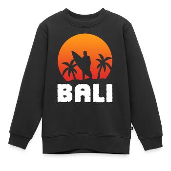 Bali Surfer Surfen Surfergirl Surfbrett - Kinder Premium Organic Sweatshirt - Schwarz - Vorne - AI Model Kid Female (0cm)