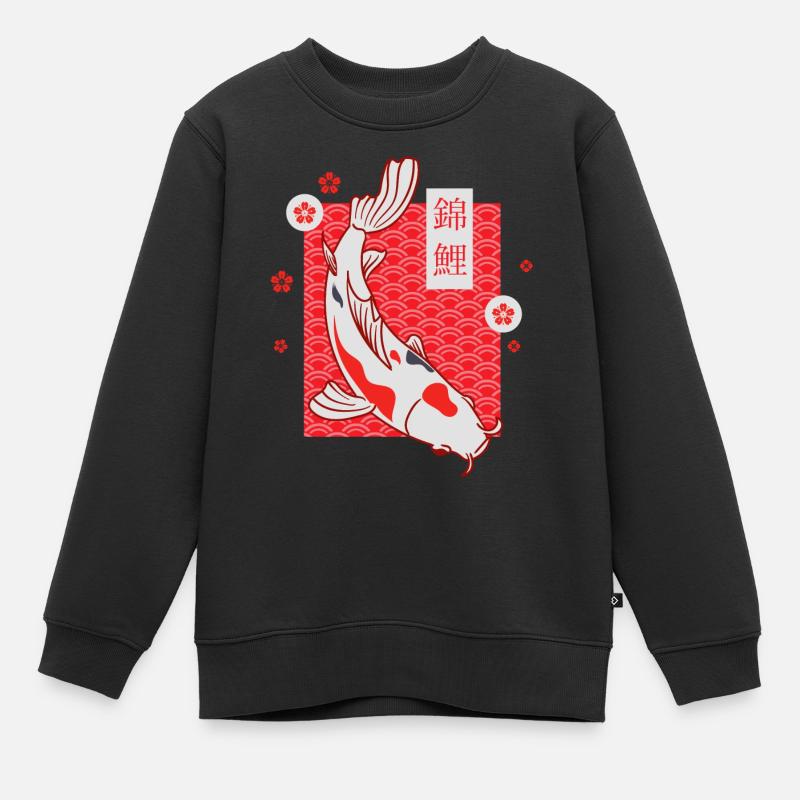 Koi Modèle japonais - Sweat Premium enfant bio - noir