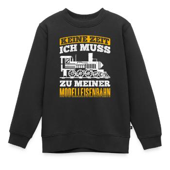 Modelleisenbahn Eisenbahn - Kinder Premium Organic Sweatshirt - Schwarz - Vorne - AI Model Kid Female (0cm)