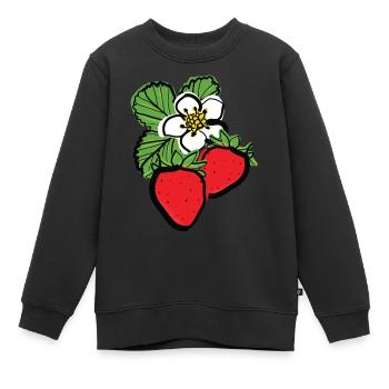 Erdbeeren Früchte - Kinder Premium Organic Sweatshirt - Schwarz - Vorne - AI Model Kid Female (0cm)