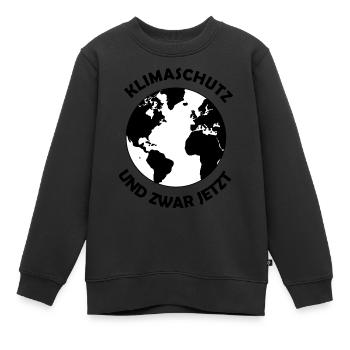Klimaschutz und zwar jetzt erde - Kinder Premium Organic Sweatshirt - Schwarz - Vorne - AI Model Kid Female (0cm)