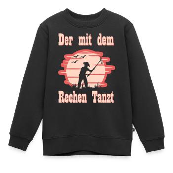 Der mit dem Rechen Tanzt I Harke Garten Geschenk - Kinder Premium Organic Sweatshirt - Schwarz - Vorne - AI Model Kid Female (0cm)