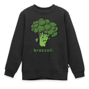 Brocoli | Légumes - Sweat Premium enfant bio - noir - Devant - AI Model Kid Female (0cm)