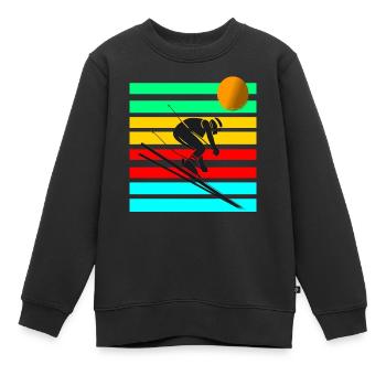 skifahren Skigebiet Skispringen Skifahrer Geschenk - Kinder Premium Organic Sweatshirt - Schwarz - Vorne - AI Model Kid Female (0cm)