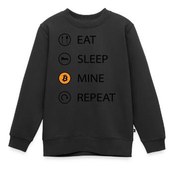 Eat sleep mine repeat cryptocurrency t-shirt - Kinder Premium Organic Sweatshirt - Schwarz - Vorne - AI Model Kid Female (0cm)