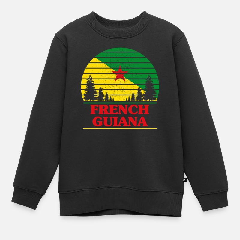 Guyane française - Sweat Premium enfant bio - noir