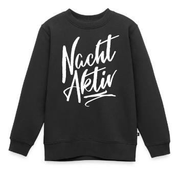 Nachtaktiv - Nachteule - Nachtschwärmer - Kinder Premium Organic Sweatshirt - Schwarz - Vorne - AI Model Kid Female (0cm)