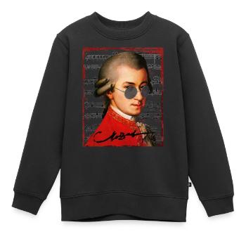 Wolfgang Amadeus Mozart - Sweat Premium enfant bio - noir - Devant - AI Model Kid Female (0cm)