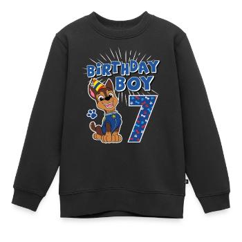 Paw Patrol 7 ans anniversaire Chase - Sweat Premium enfant bio - noir - Devant - AI Model Kid Female (0cm)