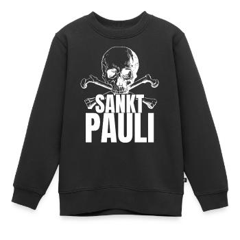 St Pauli. Éventail St pauli Éventail Paulianer Hamburger - Sweat Premium enfant bio - noir - Devant - AI Model Kid Female (0cm)