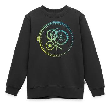 Meisterwerk Uhren Uhr Mechanik Farben icon Logo - Kinder Premium Organic Sweatshirt - Schwarz - Vorne - AI Model Kid Female (0cm)