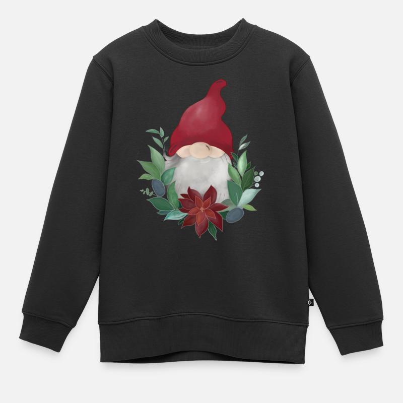 Gnom - Weihnachtsgnom - Kinder Premium Organic Sweatshirt - Schwarz