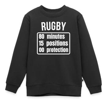 rugby, rugby sport, rugby humour - Sweat Premium enfant bio - noir - Devant - AI Model Kid Female (0cm)