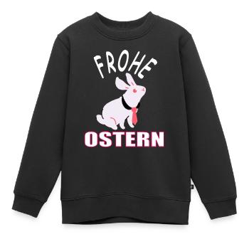 Frohe Ostern Osterhase Hase Karotten Geschenkidee - Kinder Premium Organic Sweatshirt - Schwarz - Vorne - AI Model Kid Female (0cm)