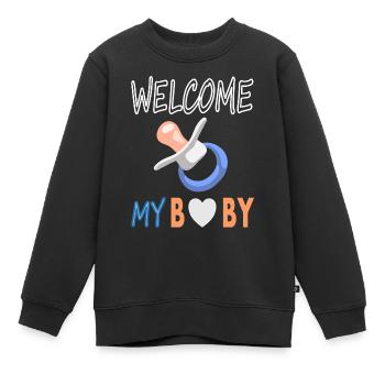 Baby on Board Babyschnuller Babybauch Geschenkidee - Kinder Premium Organic Sweatshirt - Schwarz - Vorne - AI Model Kid Female (0cm)