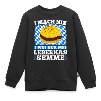 Bayrisch Leberkas Liebhaber Bayern Leberkas - Kinder Premium Organic Sweatshirt - Schwarz - Vorne - AI Model Kid Female (0cm)