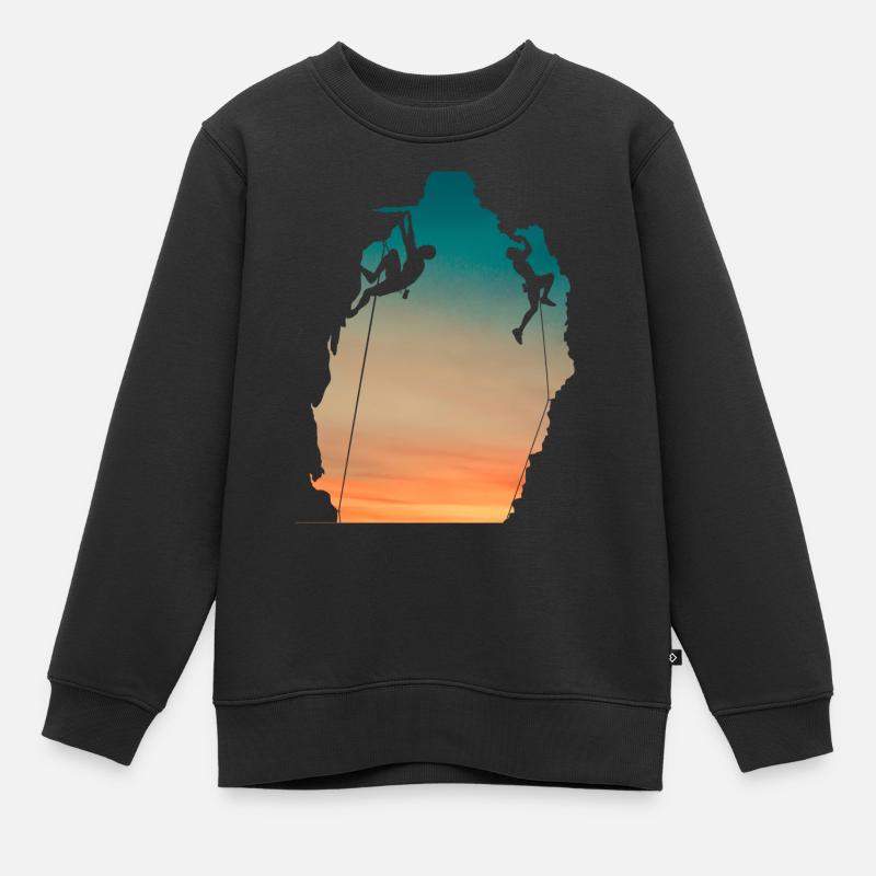 Couchersoleil falaise grimpeurs - Sweat Premium enfant bio - noir