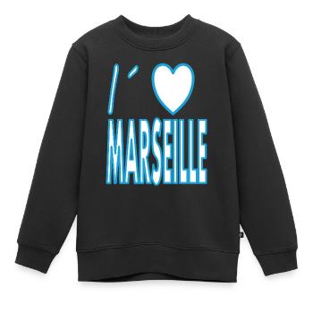 In Marseille geboren Marseille Frankreich Geschenk - Kinder Premium Organic Sweatshirt - Schwarz - Vorne - AI Model Kid Female (0cm)