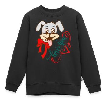 Je t’aime - Sweat Premium enfant bio - noir - Devant - AI Model Kid Female (0cm)
