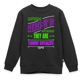 birthday present idea retired socket statement - Kids Premium Organic Sweatshirt - black - Front - AI Model Kid Female (0cm)