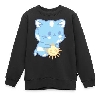 Sky cat - Kinder Premium Organic Sweatshirt - Schwarz - Vorne - AI Model Kid Female (0cm)