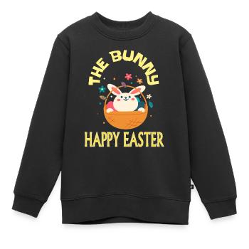 frohe Ostern frohes Fest Osterhase Osterein gift - Kinder Premium Organic Sweatshirt - Schwarz - Vorne - AI Model Kid Female (0cm)