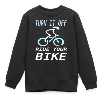 Les cyclistes disent un cadeau de tour à vélo à vélo - Sweat Premium enfant bio - noir - Devant - AI Model Kid Female (0cm)