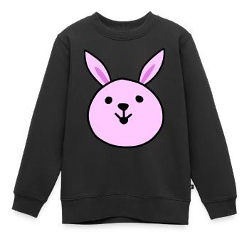 Mignon lapin rose - Sweat Premium enfant bio - noir - Devant - AI Model Kid Female (0cm)