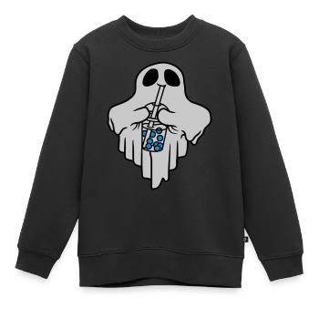 Alcool à boire du thé à bulles - Sweat Premium enfant bio - noir - Devant - AI Model Kid Female (0cm)