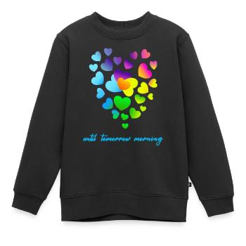 Herzen bunte Herzen Herzen Haufen - Kinder Premium Organic Sweatshirt - Schwarz - Vorne - AI Model Kid Female (0cm)