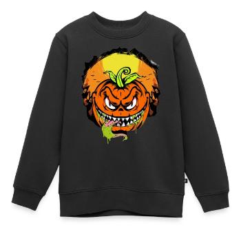 Evil pumpkin - Kids Premium Organic Sweatshirt - black - Front - AI Model Kid Female (0cm)