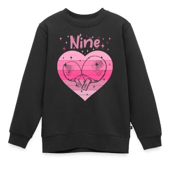 Tischtennis Mädchen 9. Geburtstag - Kinder Premium Organic Sweatshirt - Schwarz - Vorne - AI Model Kid Female (0cm)