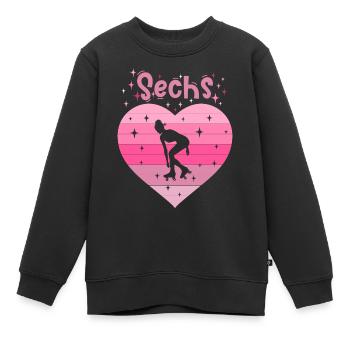 6. Geburtstag Rollschuh Mädchen Tochter - Kinder Premium Organic Sweatshirt - Schwarz - Vorne - AI Model Kid Female (0cm)