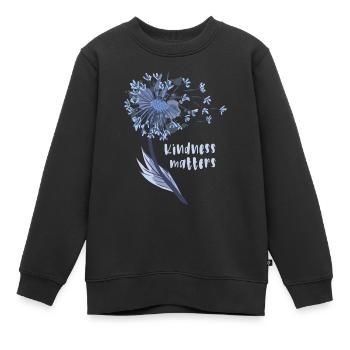 Kindness matters - Kids Premium Organic Sweatshirt - black - Front - AI Model Kid Female (0cm)