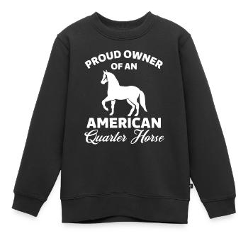 Quarter Horse 2 - Sweat Premium enfant bio - noir - Devant - AI Model Kid Female (0cm)